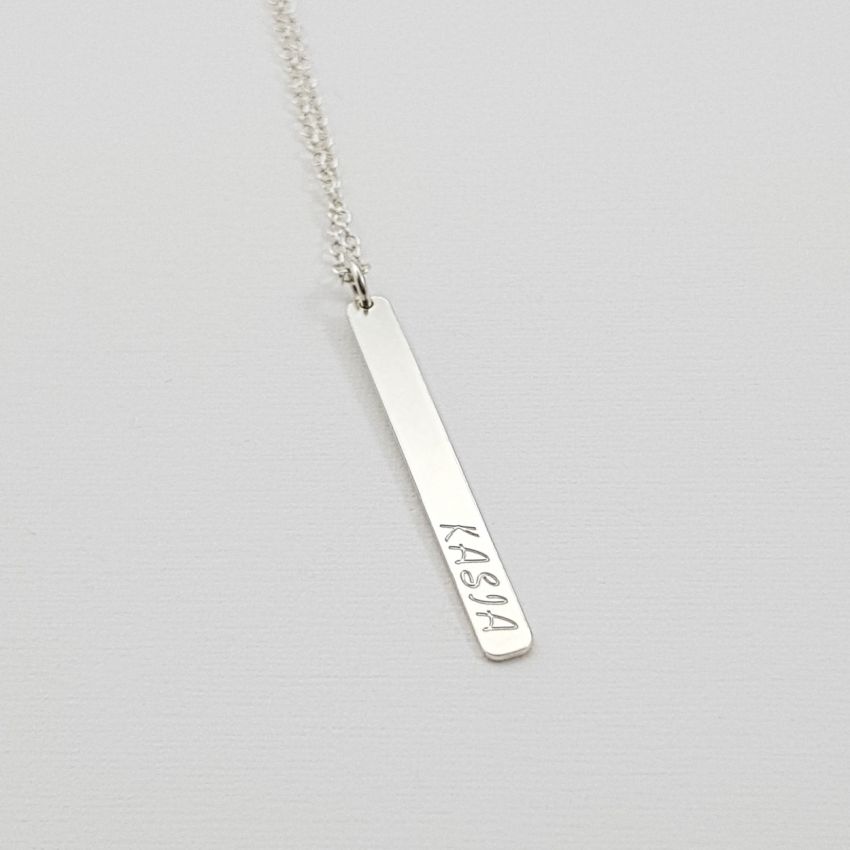 Srebrna naszyjnik z inicjałami imieniem słowem | srebro 925 | 35 x 3.5 mm
